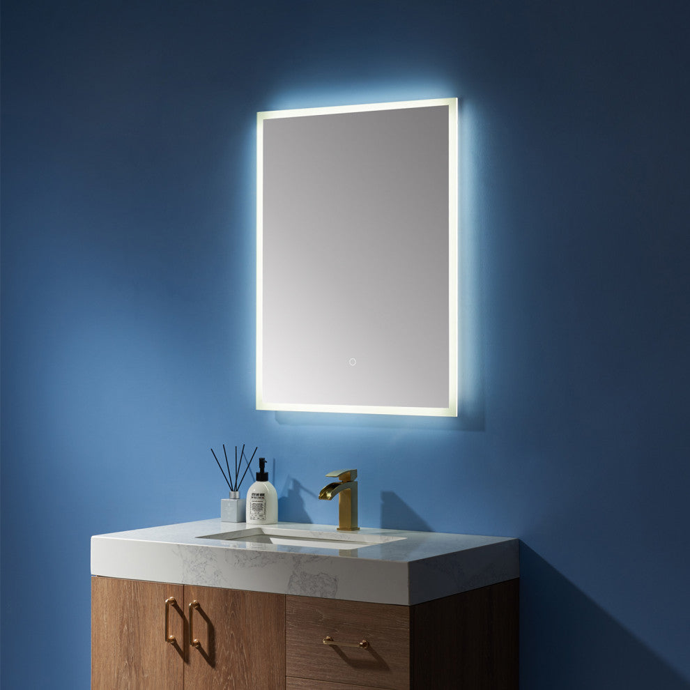 Rectangle Illuminated Bathroom/Vanity Wall Mirror, 24 Inch