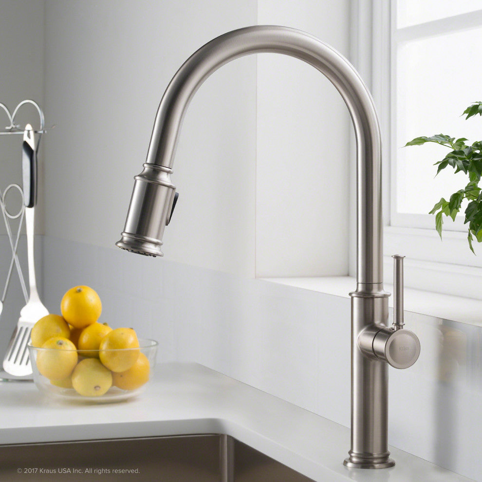 Sellette Pull-Down Kitchen Faucet, Spot Free Stainless Steel, Soap Dispenser