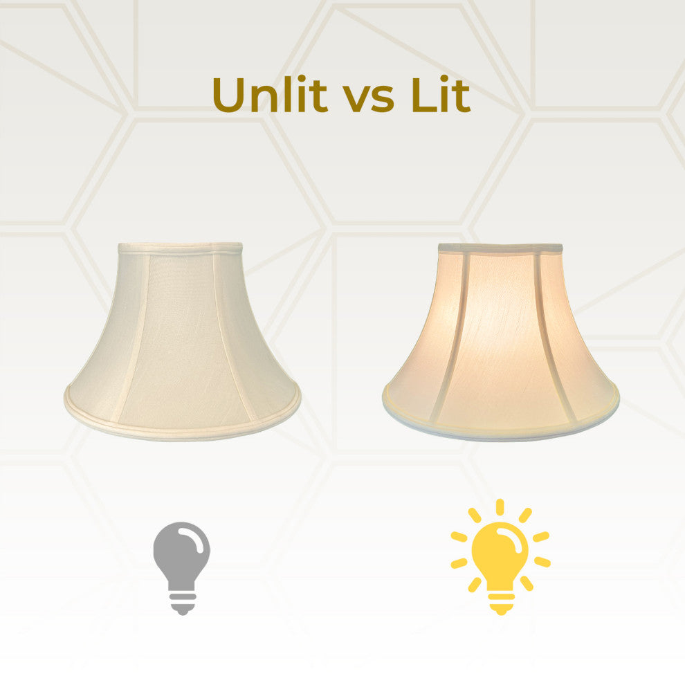 Royal Designs Shallow Bell Basic Lamp Shade, Beige, 9x18x12