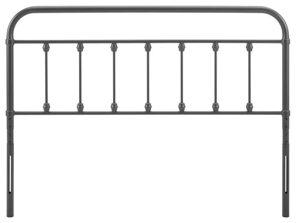Headboard, King Size, Metal, Gray, Modern Farmhouse, Bedroom Master