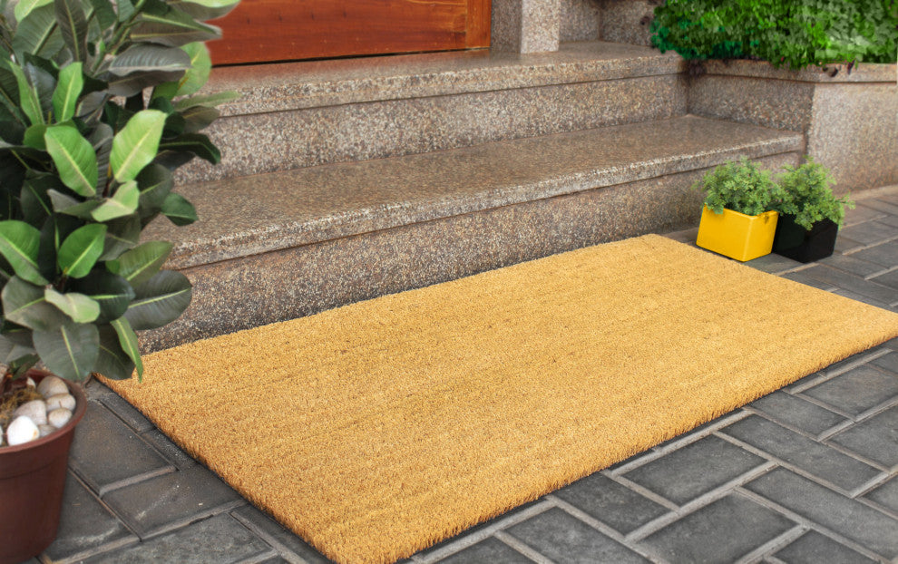 RugSmith Natural Machine Tufted Plain Doormat, 24" x 48"