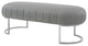 53" Gray and Silver Upholstered Faux Leather Bench