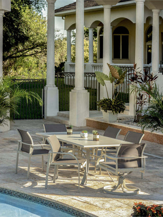 Coral Reef Sling Swivel Rocker Dining Chair