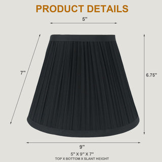 Softback Mushroom Pleated Lamp Shade, 5x9x7", Black, Single