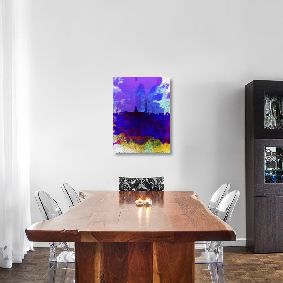"Washington DC Watercolor Skyline 2" Fine Art Print