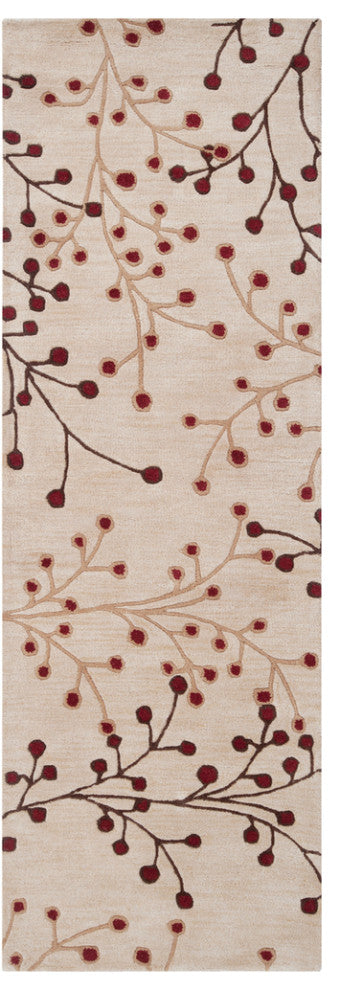 Surya Athena ATH-5008 Transitional Area Rug, Burgundy, 3' x 12' Runner