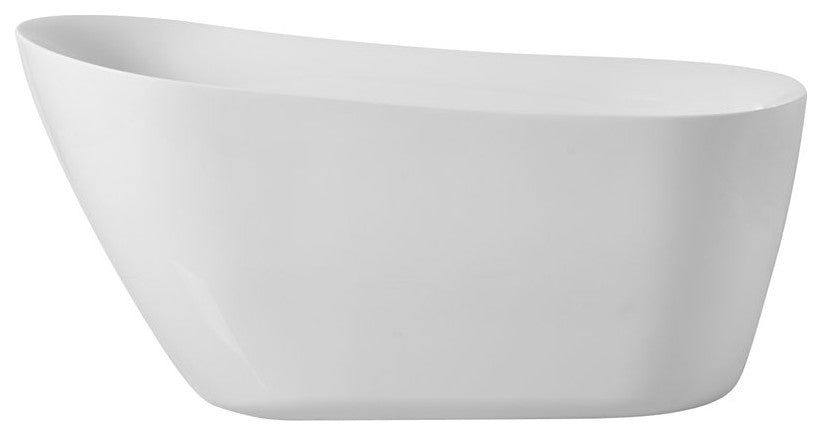 Chanel 59" Soaking Single Slipper Bathtub, Glossy White