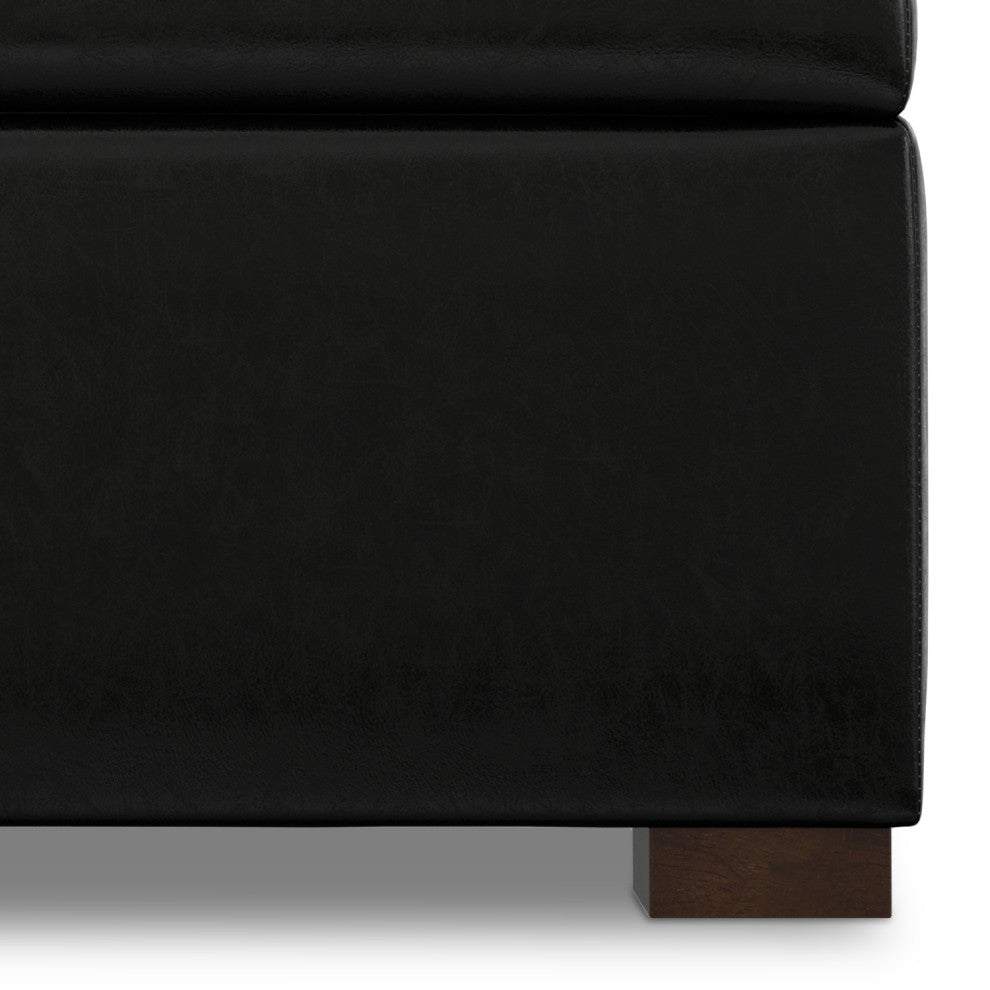 Gabbie Square Coffee Table Storage Ottoman, Midnight Black