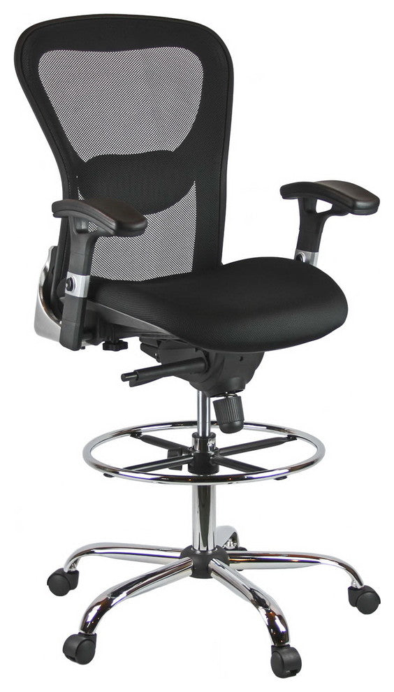Deluxe Mesh Drafting Stool with Arms