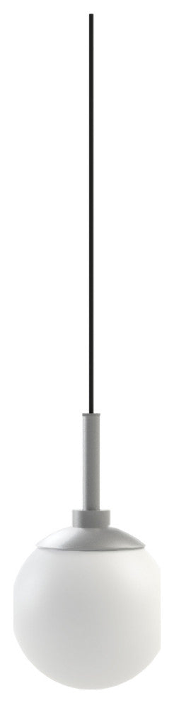 White Glass Globe 3" Small Pendant - Polished Chrome Socket