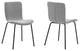 Armen Living Gillian 19" Fabric Dining Room Chairs in Gray/Black (Set of 2)