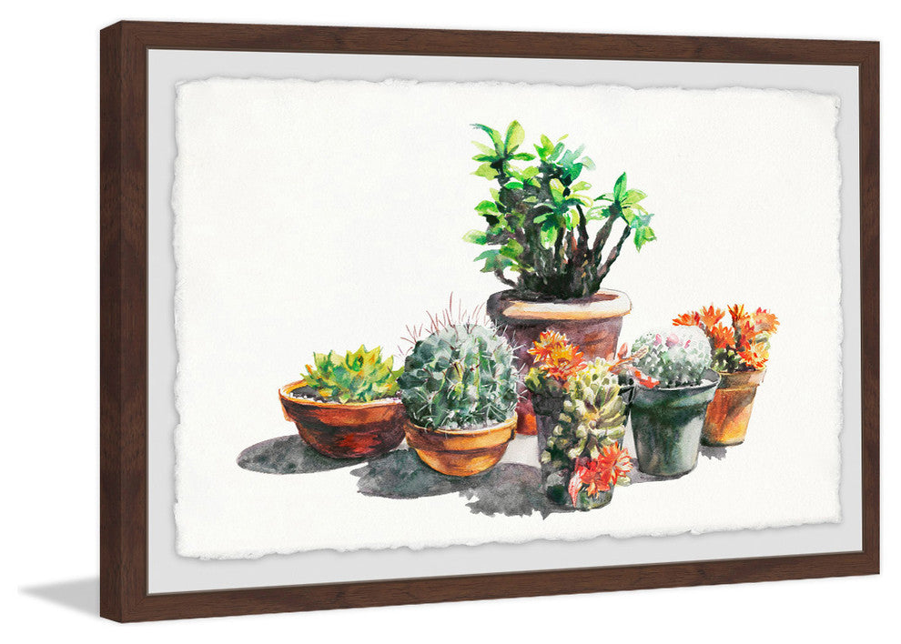 "Potted Plant Arrangement" Framed Painting Print, 36"x24"