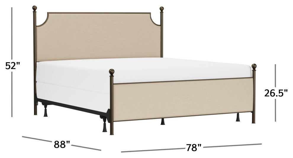 McArthur Metal and Upholstered Bed, Bronze, King