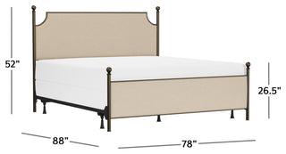 McArthur Metal and Upholstered Bed, Bronze, King