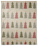 Cream Tree Pattern 50x60 Coral Fleece Blanket