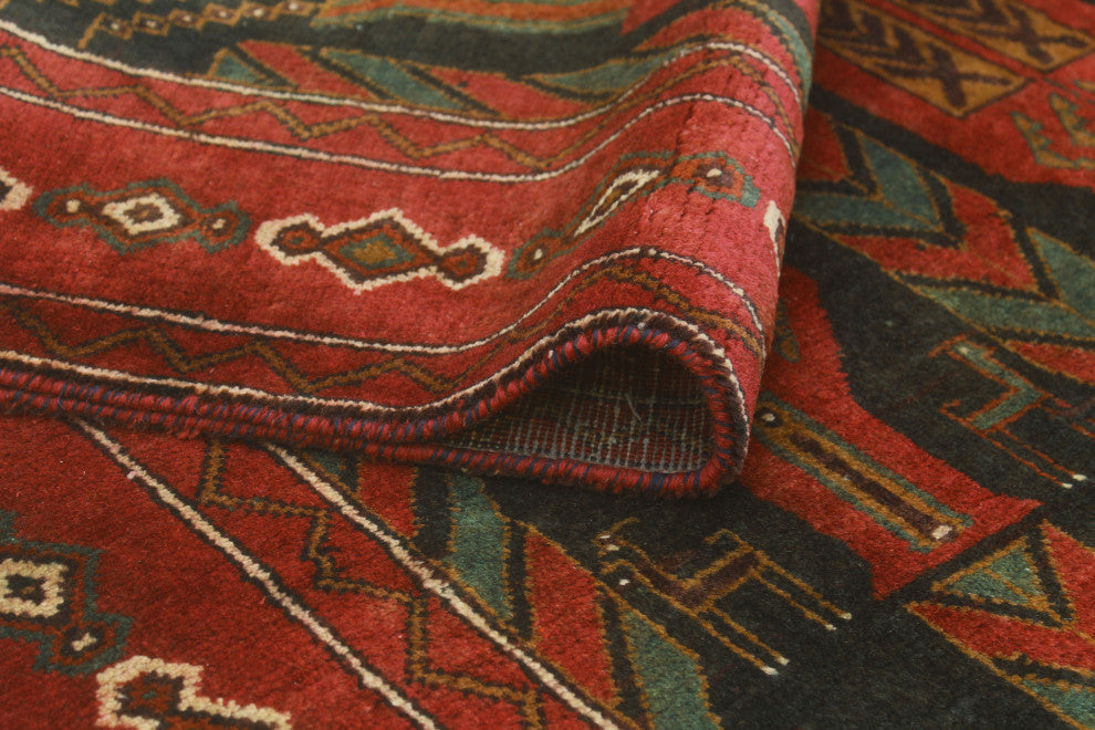 Semi-Antique Gunnar Charcoal/Red Runner, 3'8x8'1
