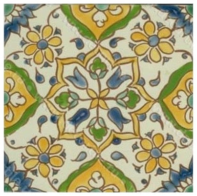 3.94"x3.94" Houda Ceramic Tile, Set Of 10