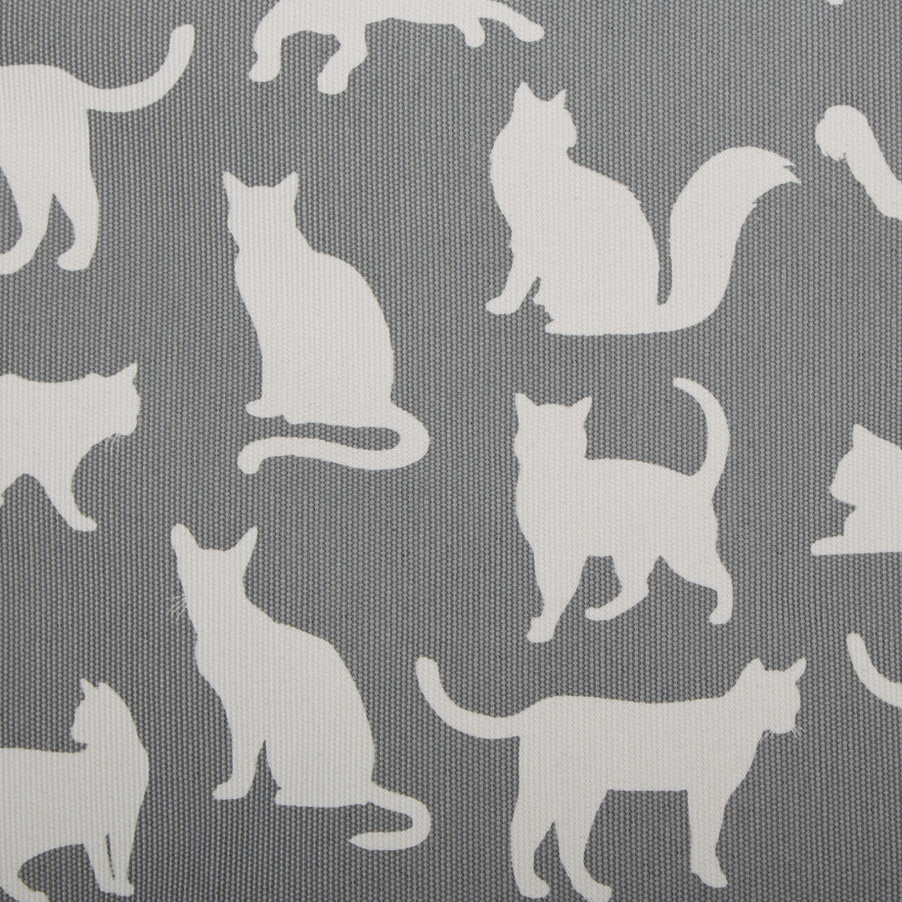 Polyester Pet Bin Cats Meow Gray Rectangle Medium 16x10x12