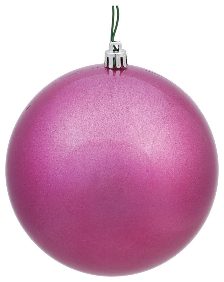 Vickerman 6" Mauve Candy Ball Ornament, 4 per Bag