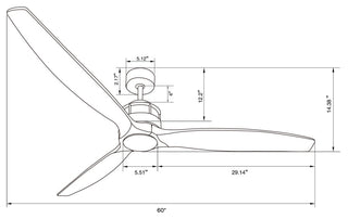 Lucci Air Akmani 60" DC Ceiling Fan, Black