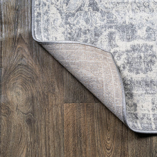 Modern Persian Medallion Gray/Ivory 5' Round Area Rug