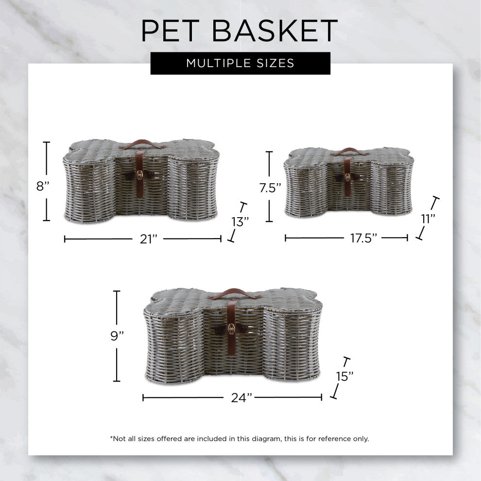 Beige Bone Shape Toy Basket Medium 21x13x8