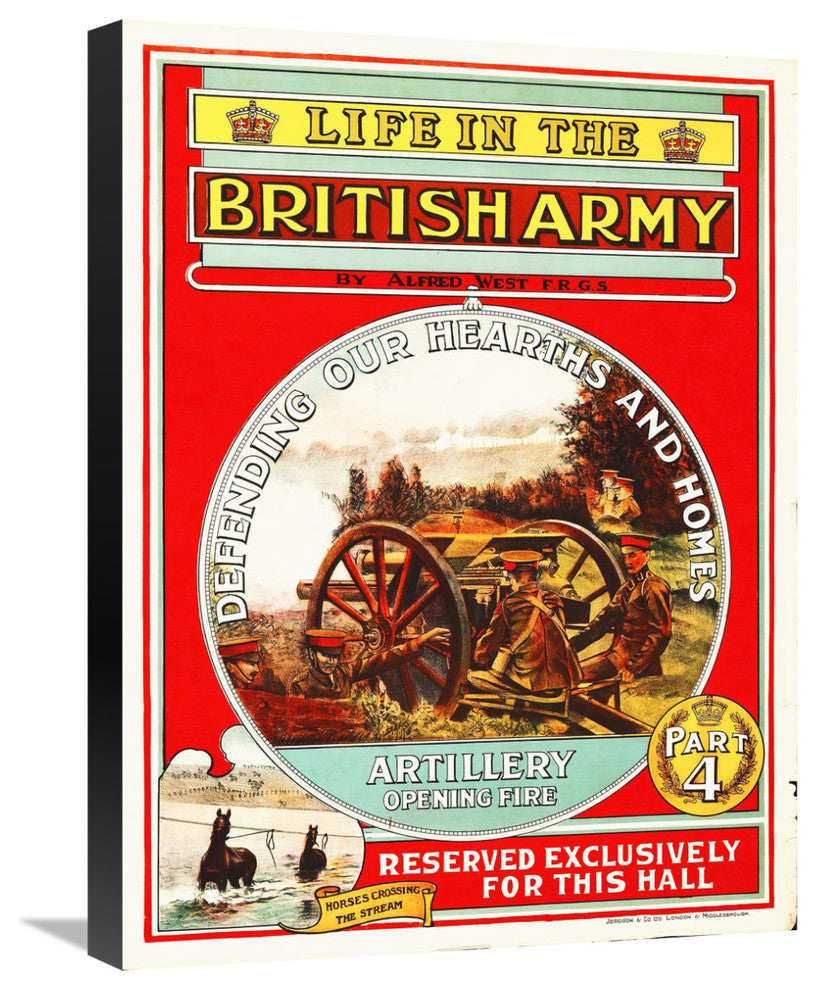 "Life in the British Army, 1908" Canvas Giclee, 18"x24"