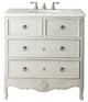 34" Cottage Look Daleville Bathroom Sink Vanity, Distressed Gray, Without Mirror