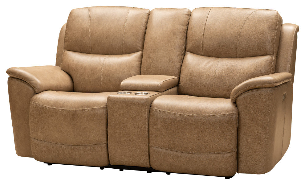 Kaden Power Reclining Console Loveseat w/Power Head Rests, Lumbar, Elliott Taupe