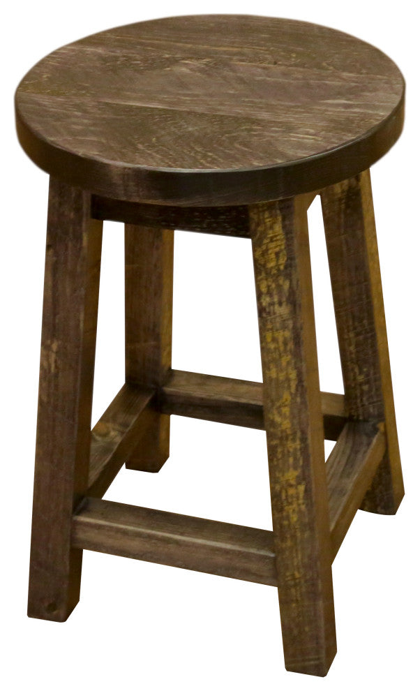 Barnwood Style Timber Peg Barstool, Woodland Smoke, Counter Height