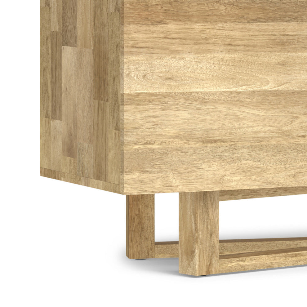 Harrow Solid Mango Wood TV Media Stand, Natural For TVs up to 65 inches