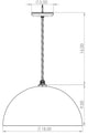 Kitchen Island Light - The Melrose 18" Dome - Modern Bowl Pendant, Matte Black Interior