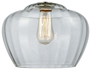 Edison Fenton 11" Semi-Flush Mount, Matte Black, Clear Shade