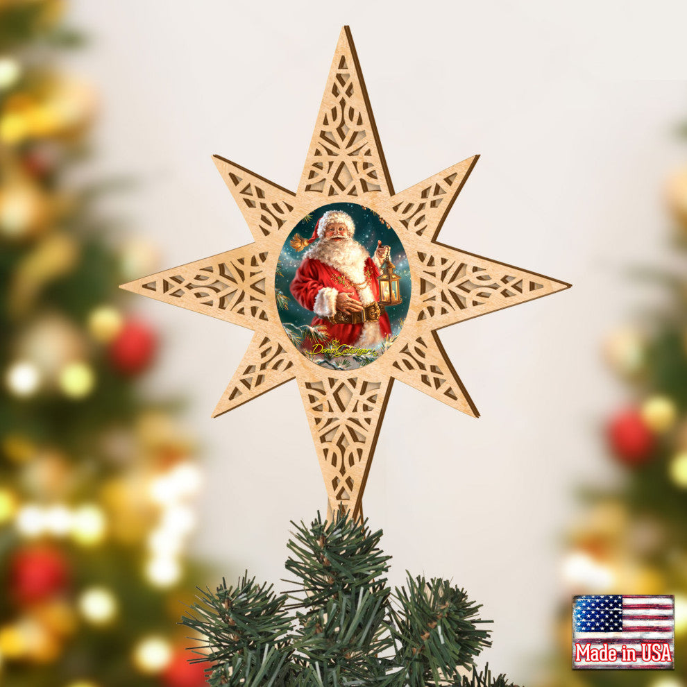 Enchanted Santa Handcrafted Tree Topper by D. Gelsinger