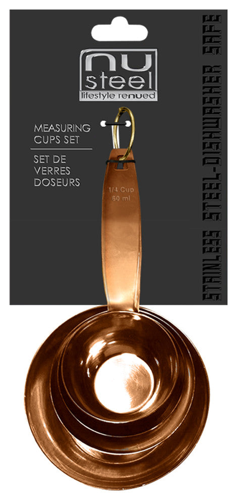 nu steel Max Measuring Cups, Set of 4, Copper