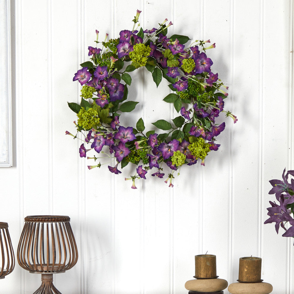Nearly Natural W1134 20 Morning Glory Artificial Wreath