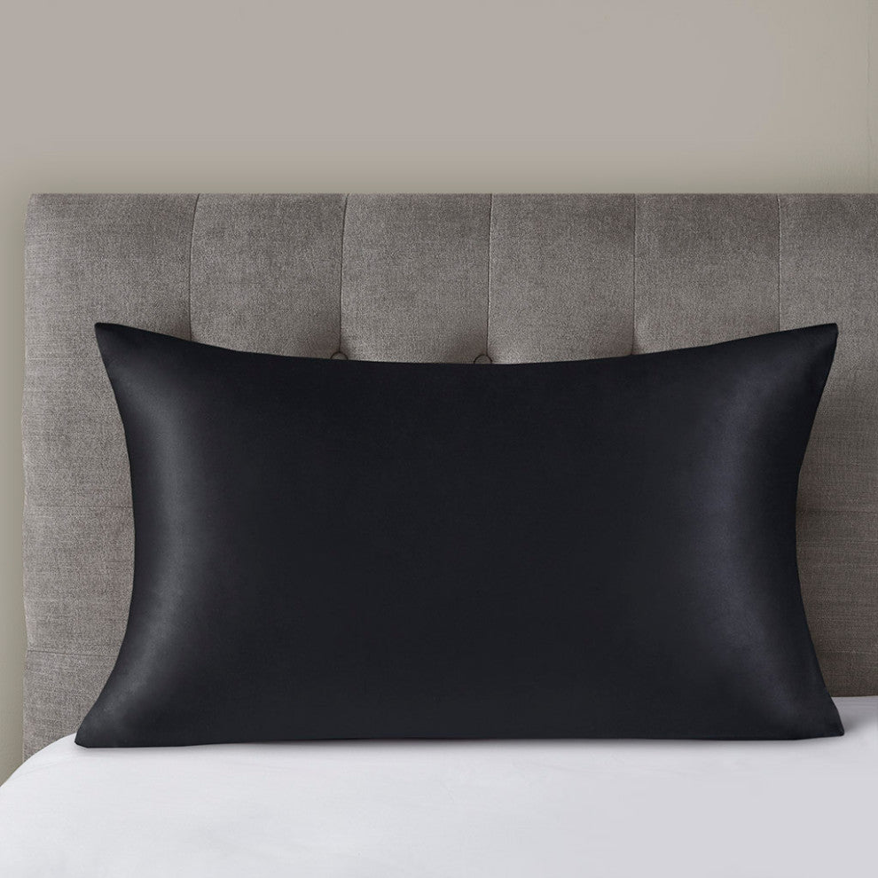 Madison Park Silk 100% Mulberry Silk Pillowcase, Black
