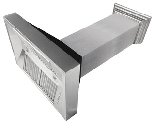 Ducted DuraSnow Stainless Steel Range Hood with Black Matte Shell