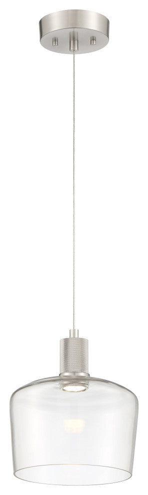 Access Port Nine 1-Light Chardonnay LED Pendant Brushed Steel