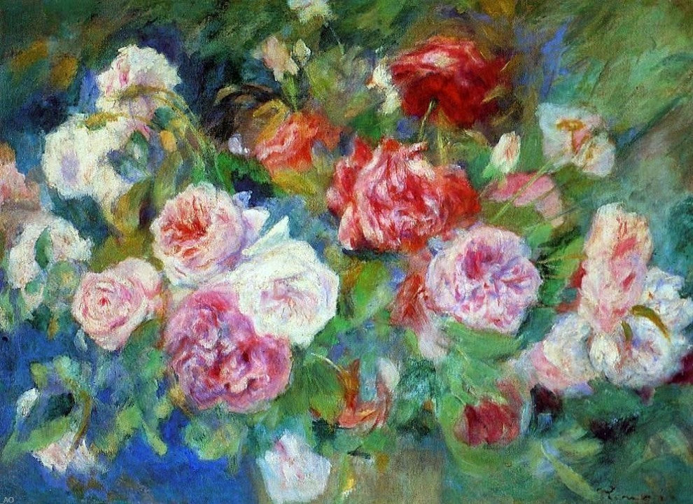 Pierre Auguste Renoir Roses Premium Canvas Print