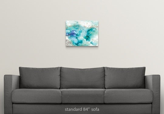 "Teal Marble" Wrapped Canvas Art Print, 20"x16"x1.5"