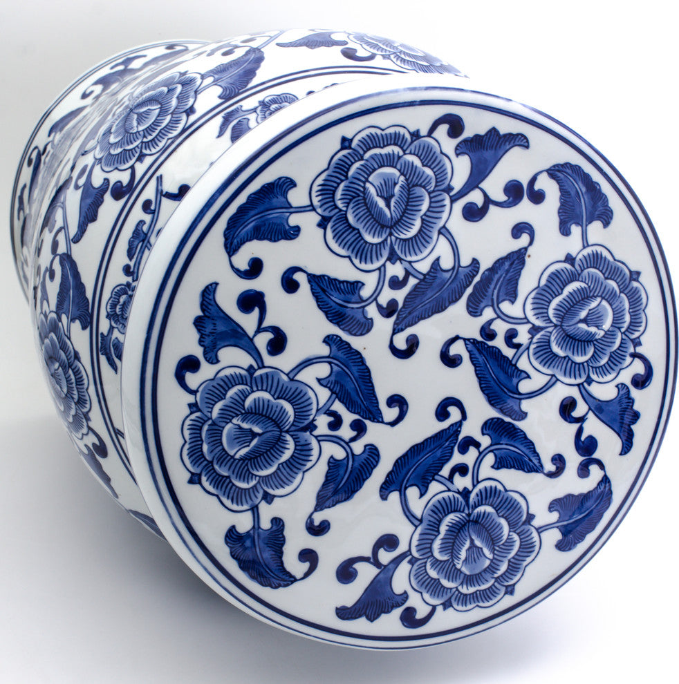 Claybarn Blue Garden Begonia Podium Stool