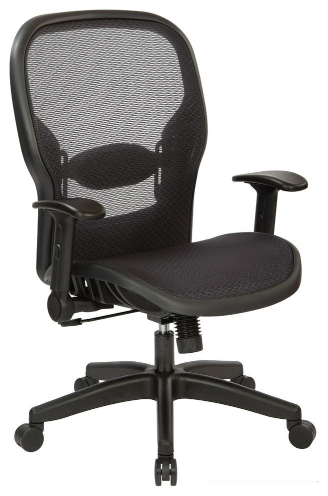 Air Grid Back and Seat Managers Chair, Black