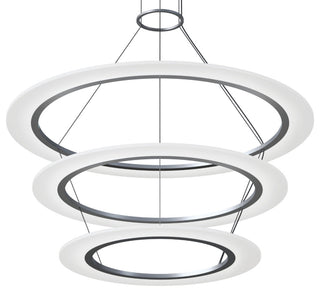 Sonneman 2076 Arctic Rings 3 Light 37"W LED Ring Chandelier - Bright Satin