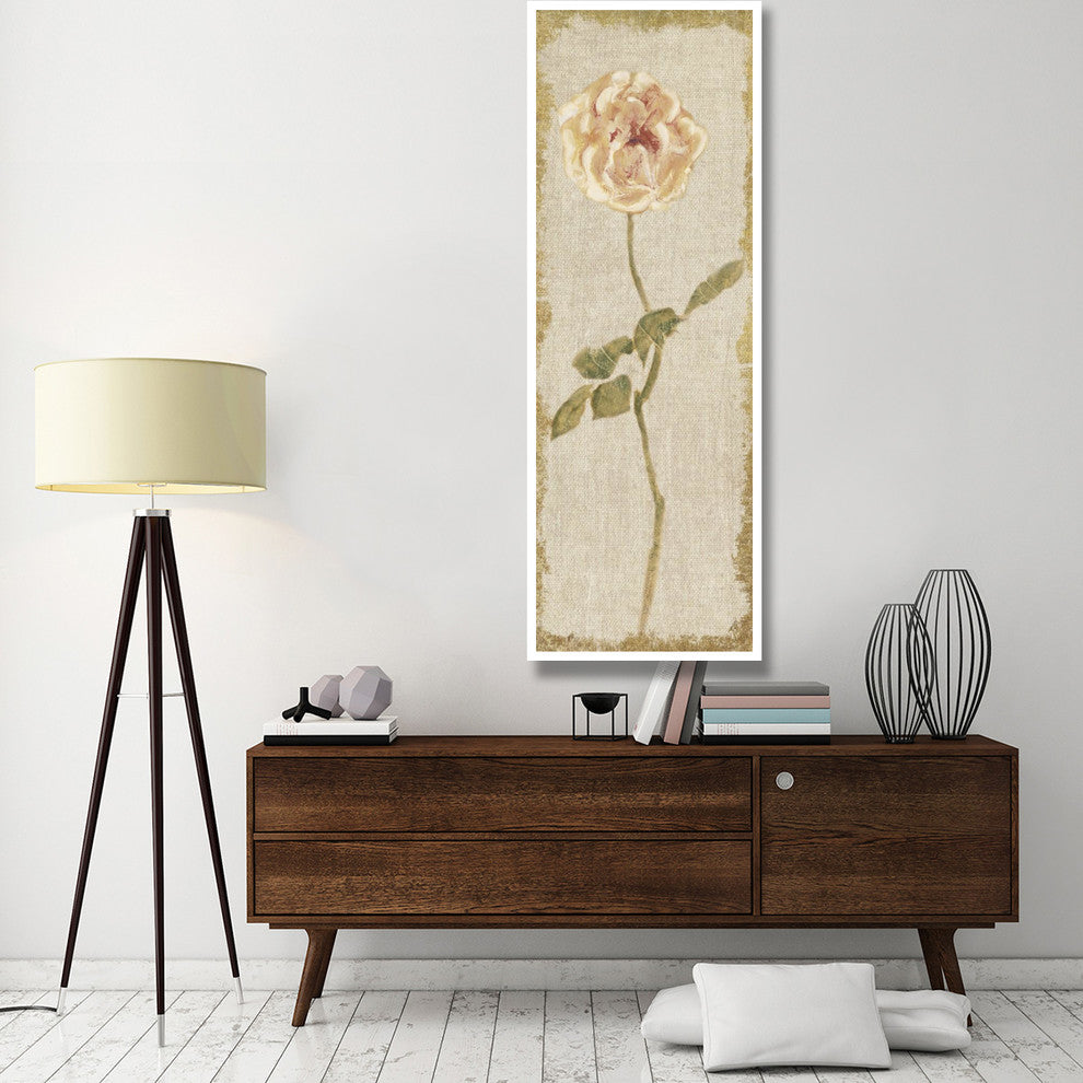 "Pale Rose Panel on White Vintage" Digital Paper Print by Cheri Blum, 26"x74"