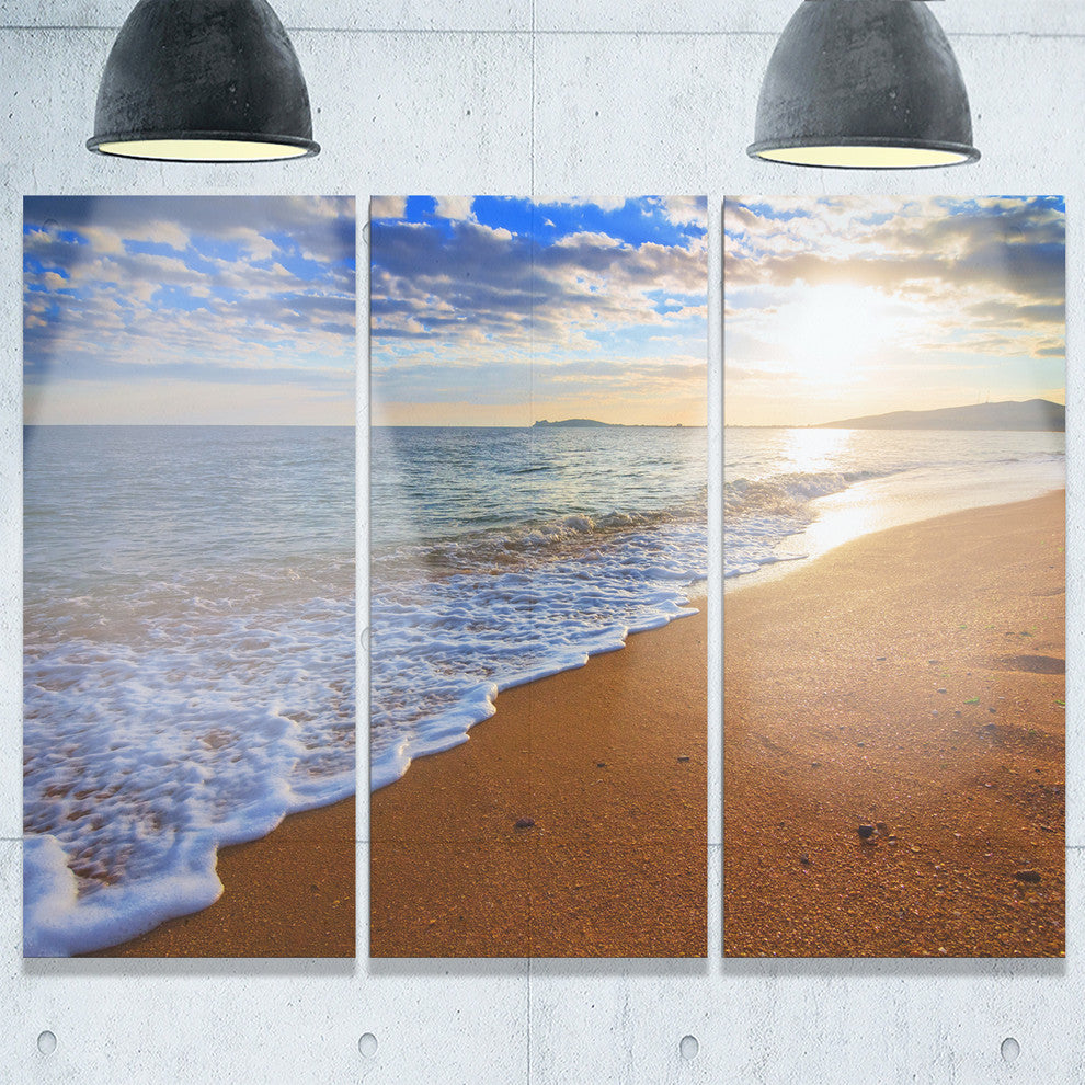 "Sydney Early Morning Beach" Beach Metal Wall Art, 3 Panels, 36"x28"