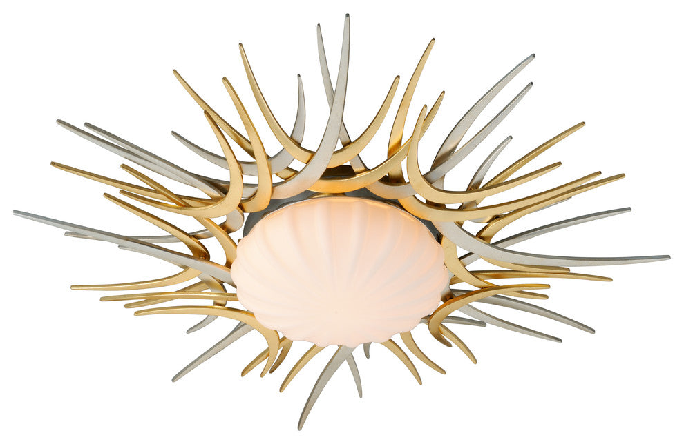 Helios 1-Light Ceiling Medium Medium, Gold and Silver Leaf