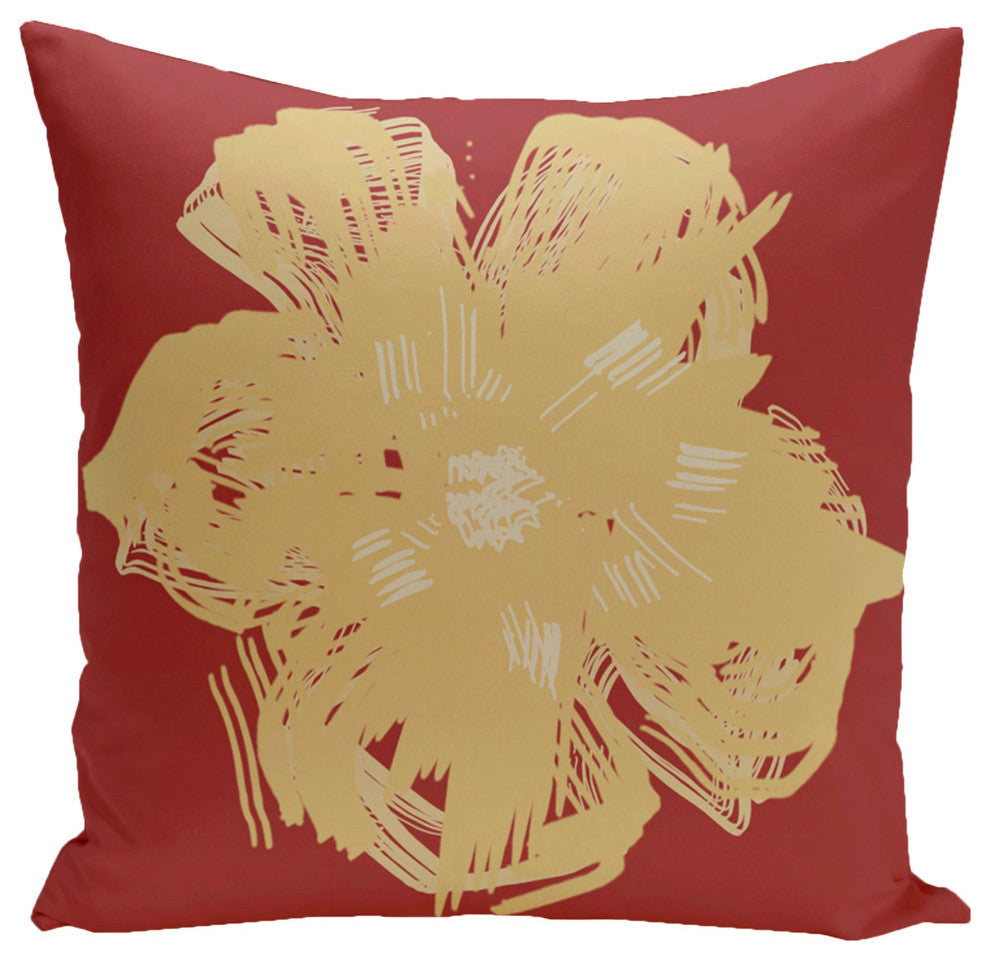 Polyester Outdoor Pillow, Floral