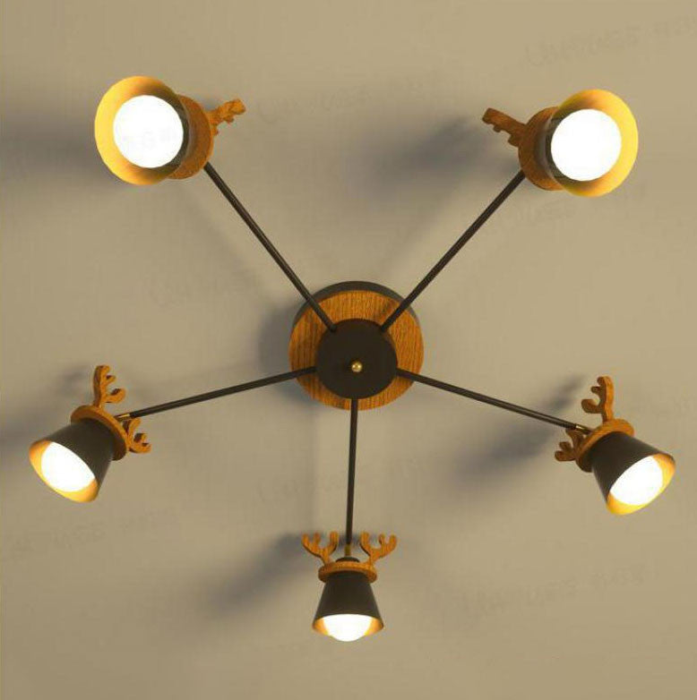 MIRODEMIÂ® Cap-d'Ail | Creative Ceiling Light with Deer Antlers Design, 8 Lights