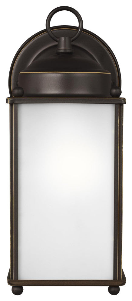 New Castle Large 1-Light Outdoor Wall Lantern, Antique Bronze